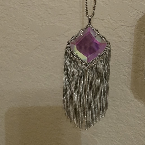 NWT KENDRA SCOTT FACETED DICHROIC SILVER NECKLACE - Picture 15 of 15